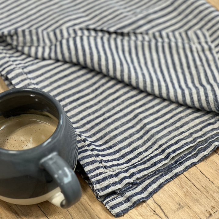 Linen Unlimited Noemi Blue Pinstripe Tea Towel