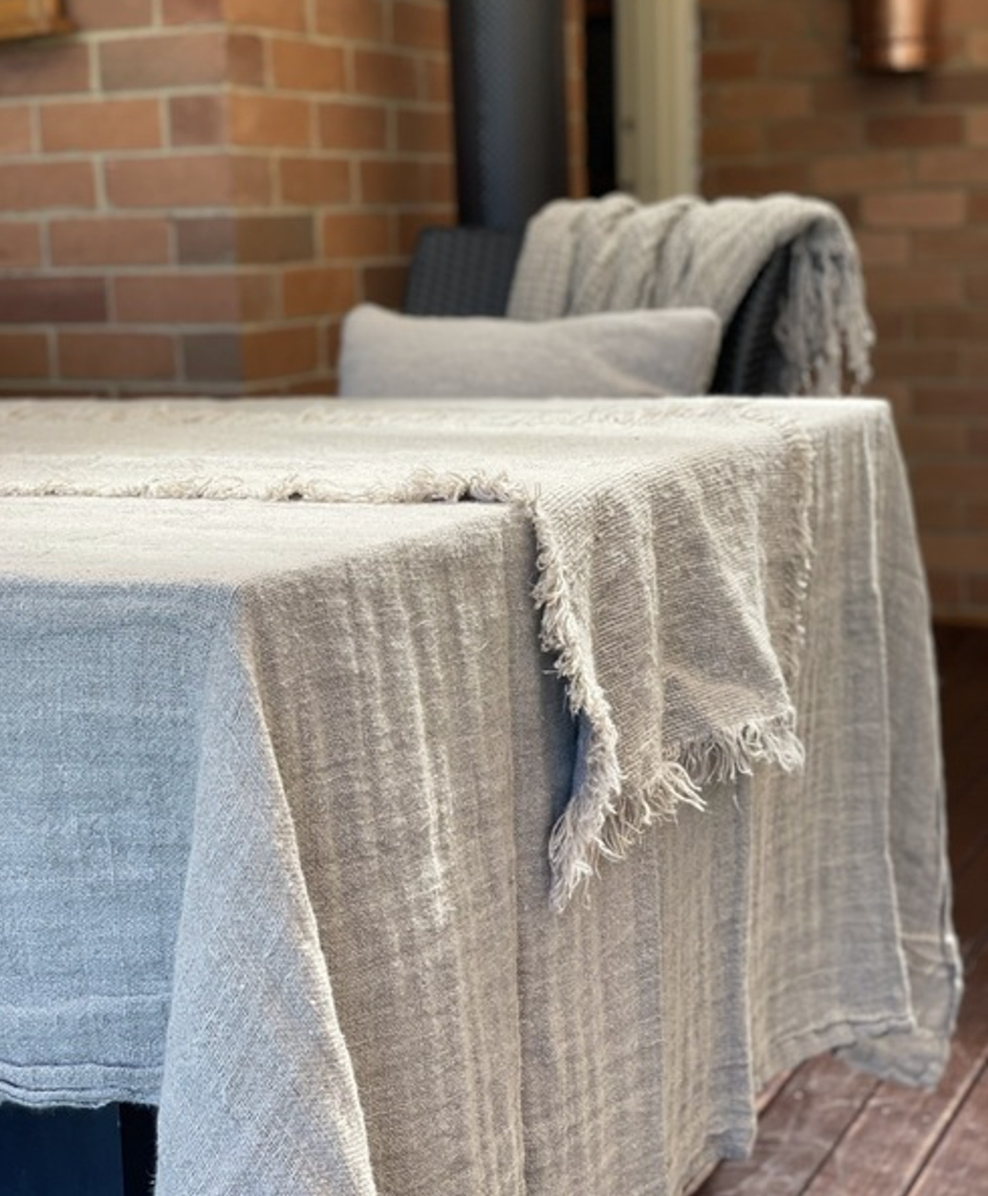 Linen Unlimited Angaston Handloomed Linen Table Cloth 180 x 300